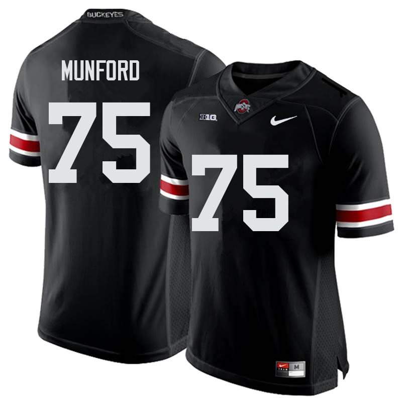 Men's Nike Ohio State Buckeyes Thayer Munford #75 Black College Football Jersey Top Quality YFS04Q0T