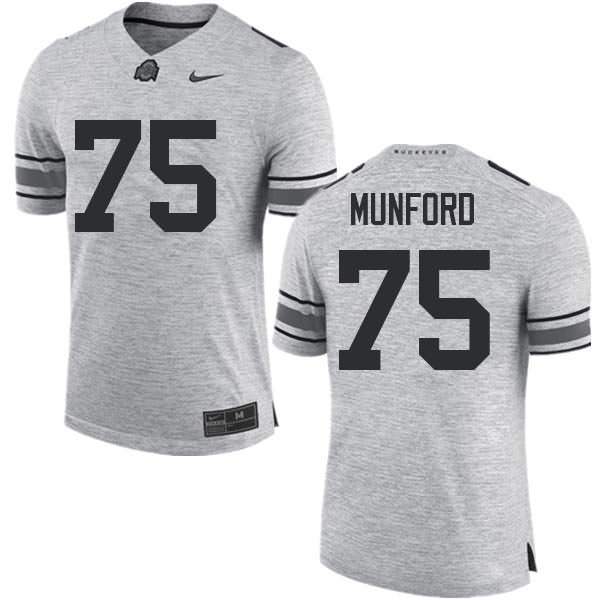 Men's Nike Ohio State Buckeyes Thayer Munford #75 Gray College Football Jersey Holiday TMZ10Q2R