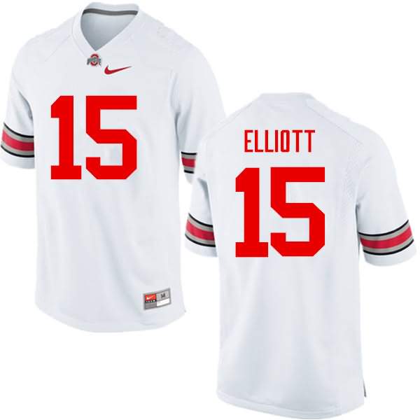 Men's Nike Ohio State Buckeyes Ezekiel Elliott #15 White College Football Jersey April UGK51Q1U