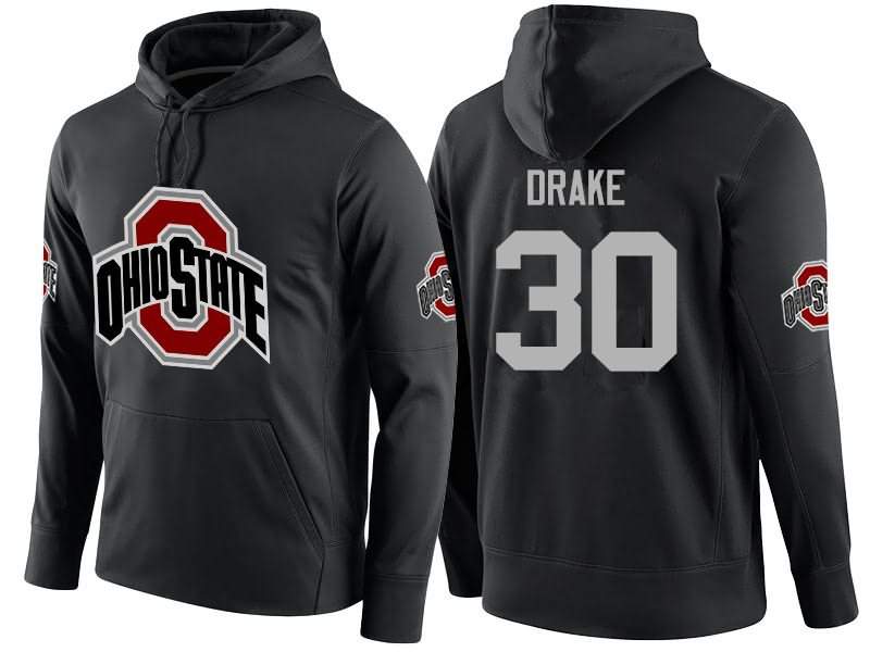 Men's Nike Ohio State Buckeyes Jared Drake #30 College Name-Number Football Hoodie Trade KLP84Q2F