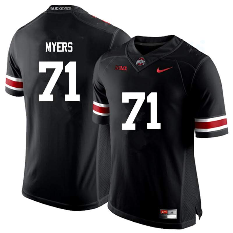 Men's Nike Ohio State Buckeyes Josh Myers #71 Black College Football Jersey November LDF32Q1Y