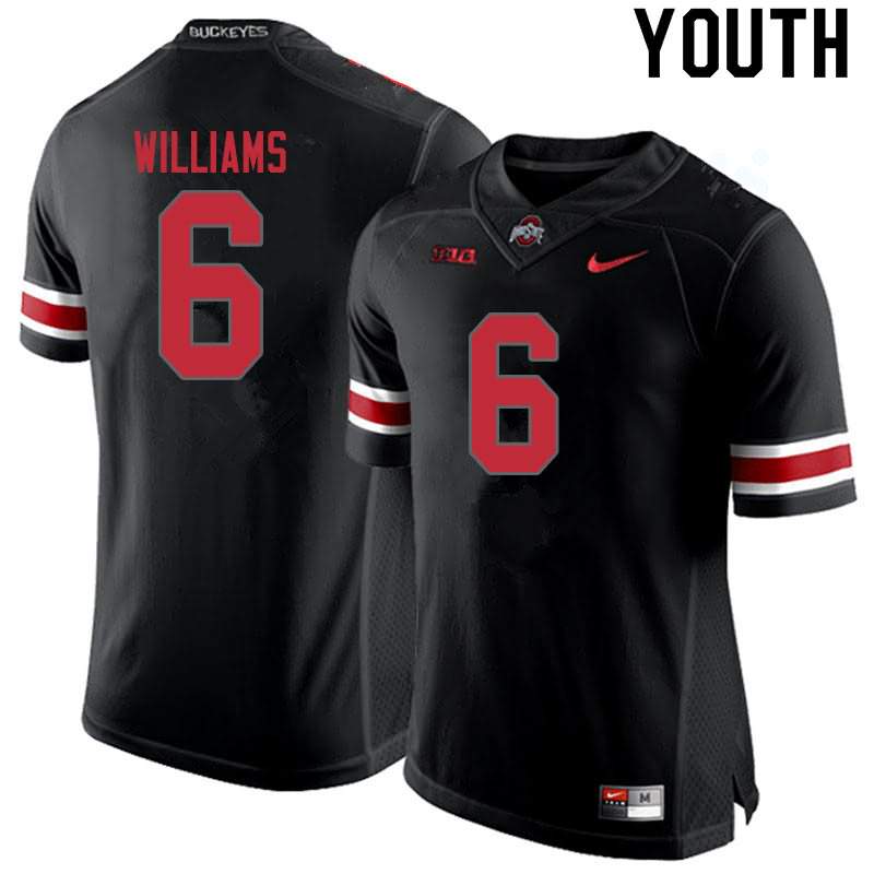 Youth Nike Ohio State Buckeyes Jameson Williams #6 Blackout College Football Jersey Lightweight CAC61Q0H