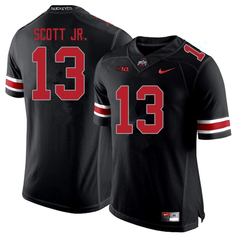 Men's Nike Ohio State Buckeyes Gee Scott Jr. #13 Blackout College Football Jersey Top Deals BCC40Q4R