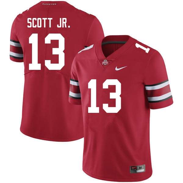 Men's Nike Ohio State Buckeyes Gee Scott Jr. #13 Scarlet College Football Jersey August CPI63Q1H