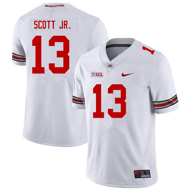 Men's Nike Ohio State Buckeyes Gee Scott Jr. #13 White College Football Jersey New XTY40Q0G