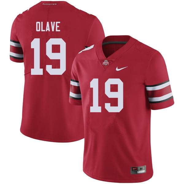 Men's Nike Ohio State Buckeyes Chris Olave #19 Red College Football Jersey July UWE71Q1I