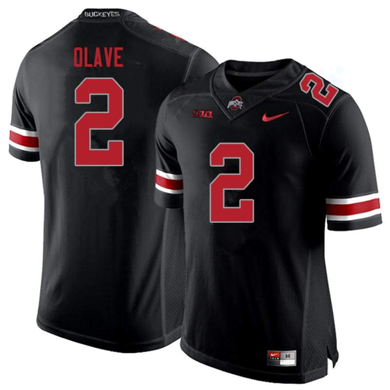 Men's Nike Ohio State Buckeyes Chris Olave #2 Blackout College Football Jersey Stock EOG66Q1I