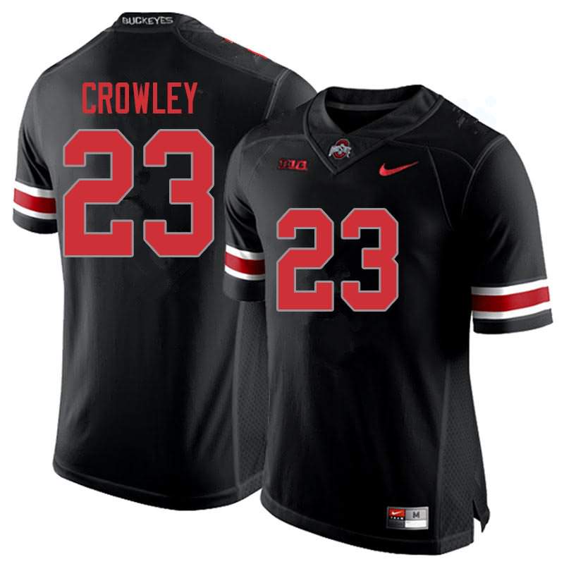 Men's Nike Ohio State Buckeyes Marcus Crowley #23 Blackout College Football Jersey Hot Sale VBU73Q0V
