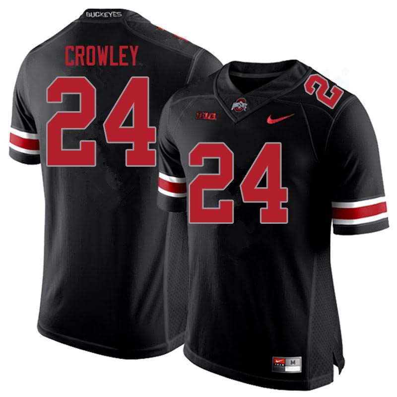 Men's Nike Ohio State Buckeyes Marcus Crowley #24 Blackout College Football Jersey New Style LGX71Q4W
