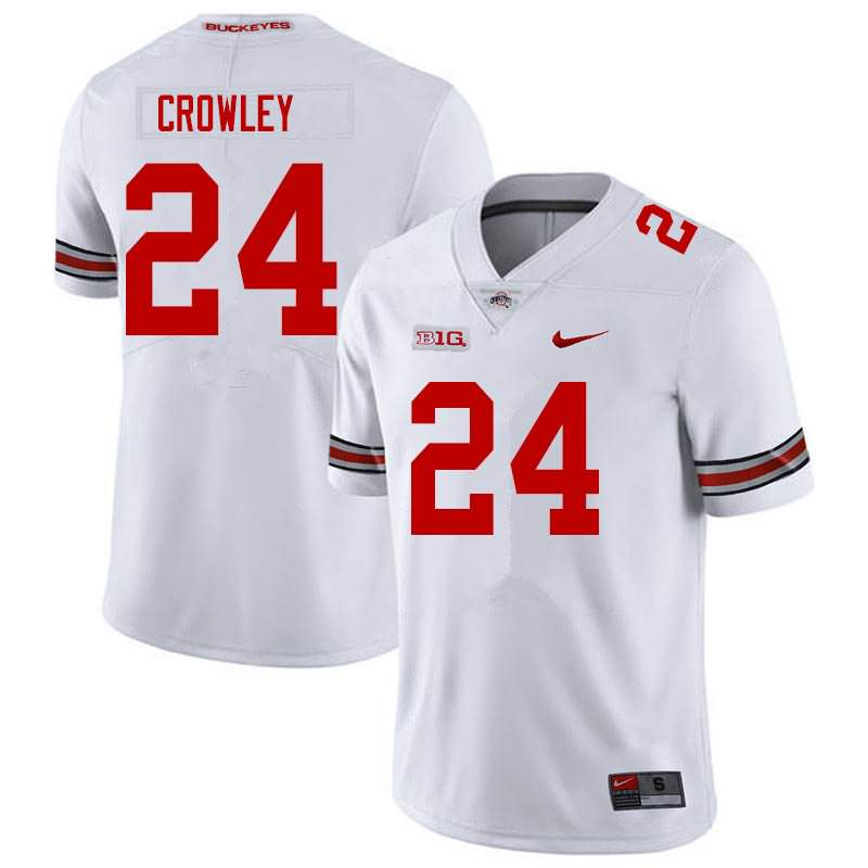 Men's Nike Ohio State Buckeyes Marcus Crowley #24 White College Football Jersey Super Deals IIG10Q6U