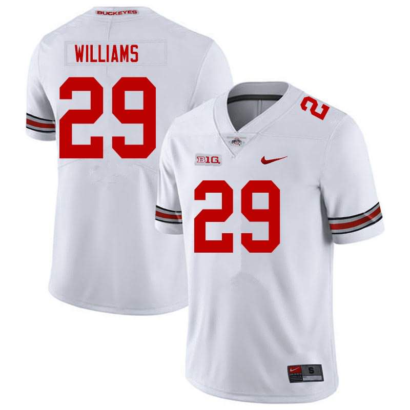 Men's Nike Ohio State Buckeyes Kourt Williams #29 White College Football Jersey Copuon VVP57Q5W