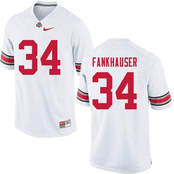 Men's Nike Ohio State Buckeyes Owen Fankhauser #34 White College Football Jersey Hot Sale UJB43Q7M