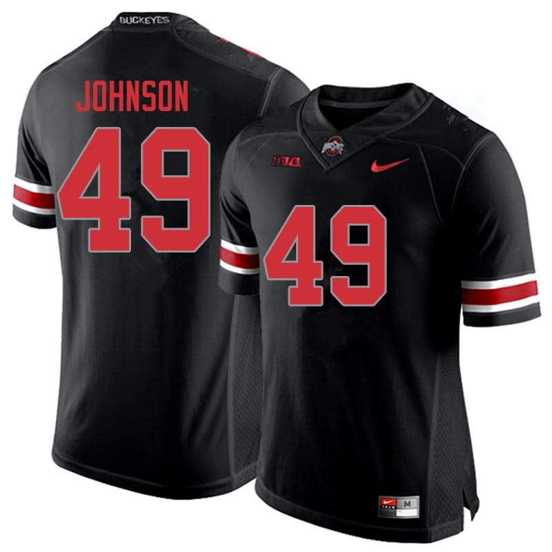 Men's Nike Ohio State Buckeyes Xavier Johnson #49 Blackout College Football Jersey Comfortable EIV47Q8Y