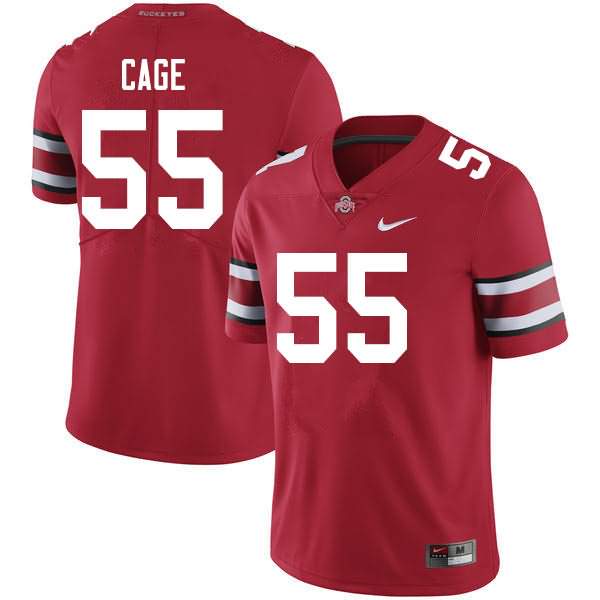 Men's Nike Ohio State Buckeyes Jerron Cage #55 Scarlet College Football Jersey Spring EYJ77Q6P