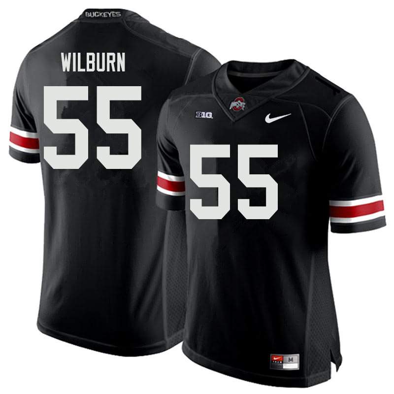 Men's Nike Ohio State Buckeyes Trayvon Wilburn #55 Black College Football Jersey Spring VXG34Q2H