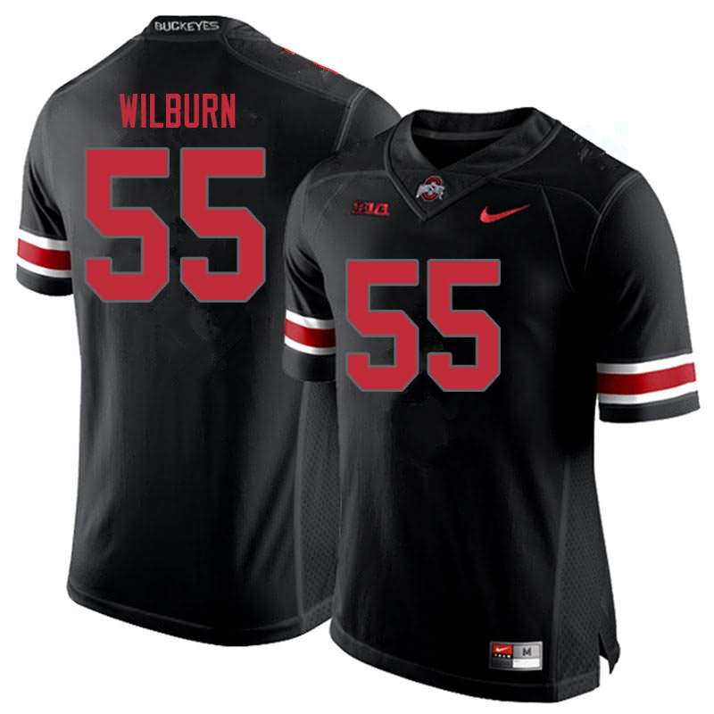 Men's Nike Ohio State Buckeyes Trayvon Wilburn #55 Blackout College Football Jersey Super Deals AXA00Q7V