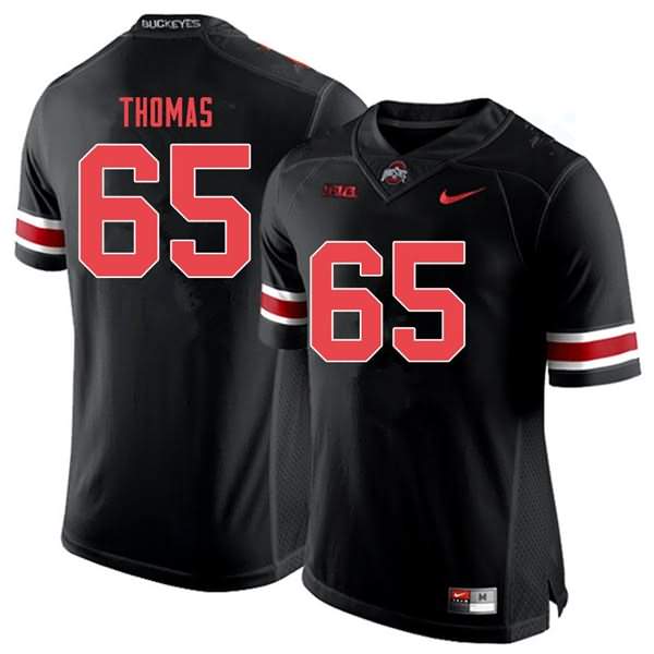 Men's Nike Ohio State Buckeyes Phillip Thomas #65 Black Out College Football Jersey Ventilation OHB16Q4A