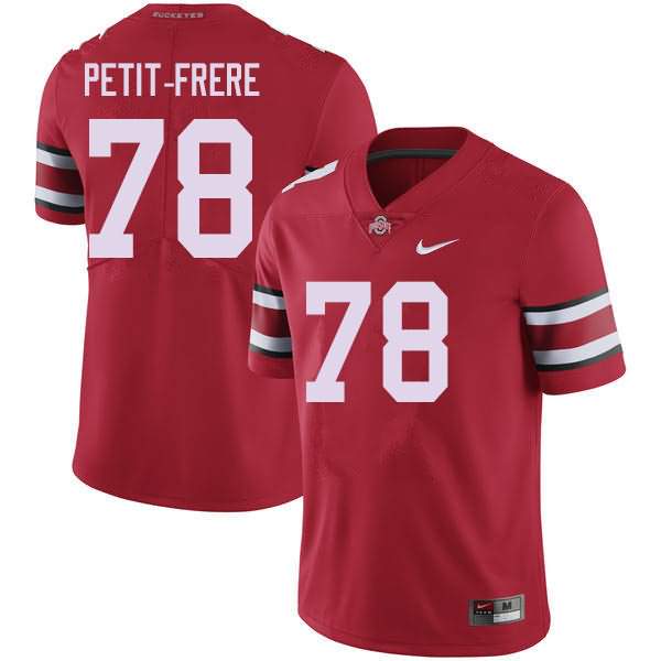 Men's Nike Ohio State Buckeyes Nicholas Petit-Frere #78 Red College Football Jersey Stability PNZ62Q5G