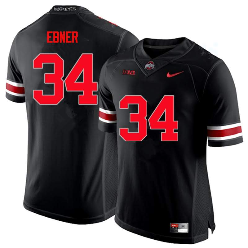 Men's Nike Ohio State Buckeyes Nate Ebner #34 Black College Limited Football Jersey December NXS83Q2O