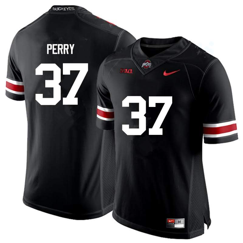Men's Nike Ohio State Buckeyes Joshua Perry #37 Black College Football Jersey March CVK46Q7A