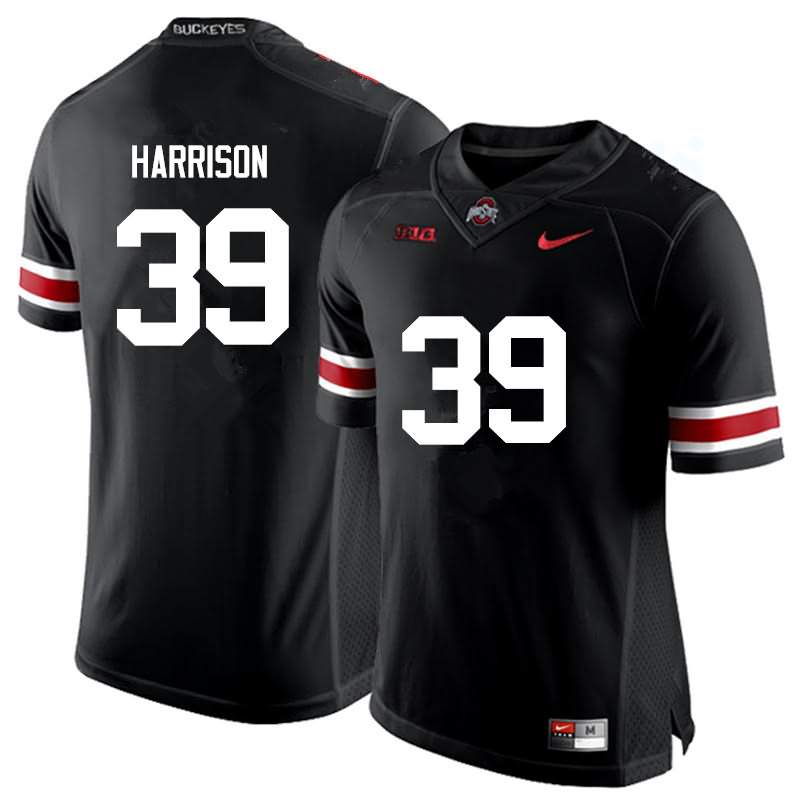 Men's Nike Ohio State Buckeyes Malik Harrison #39 Black College Football Jersey January KIM16Q3R