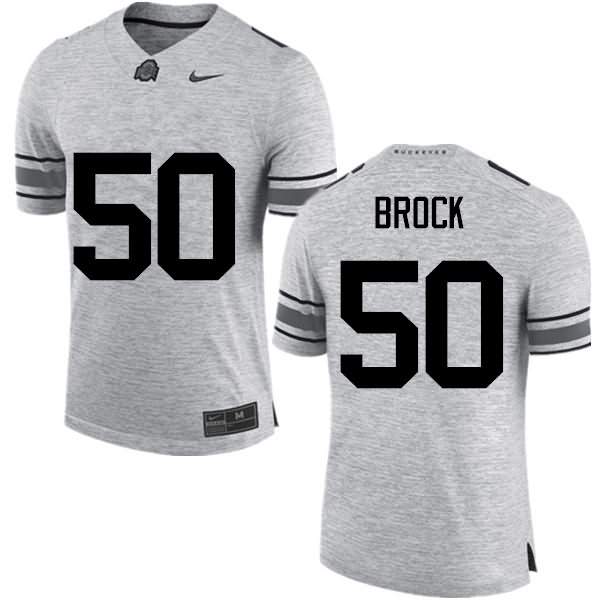 Men's Nike Ohio State Buckeyes Nathan Brock #50 Gray College Football Jersey Real KIB51Q5D