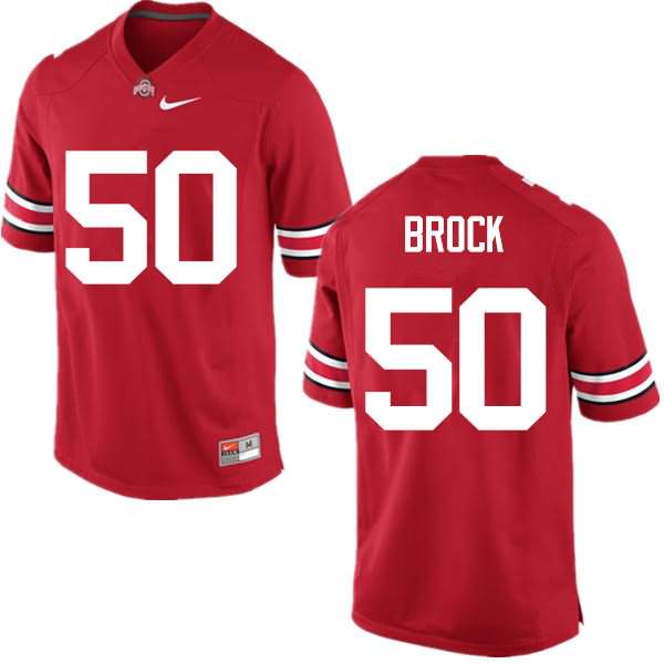 Men's Nike Ohio State Buckeyes Nathan Brock #50 Red College Football Jersey High Quality JNA10Q8E