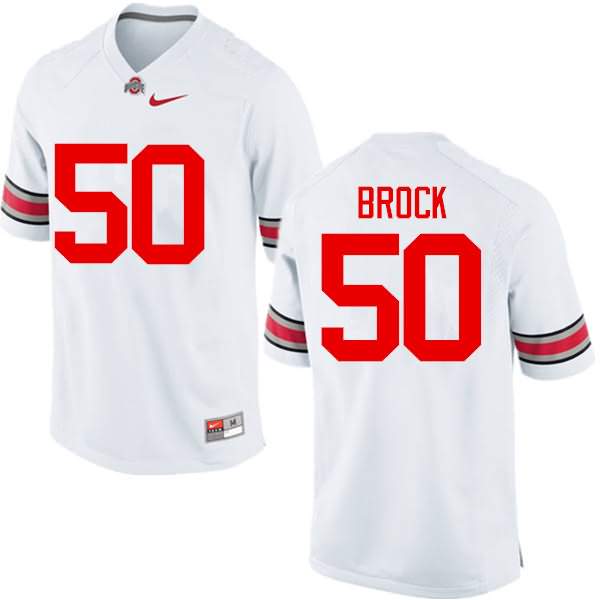 Men's Nike Ohio State Buckeyes Nathan Brock #50 White College Football Jersey Winter QNB01Q5N