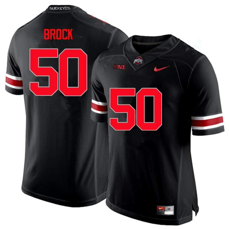 Men's Nike Ohio State Buckeyes Nathan Brock #50 Black College Limited Football Jersey Hot Sale GEW13Q6B
