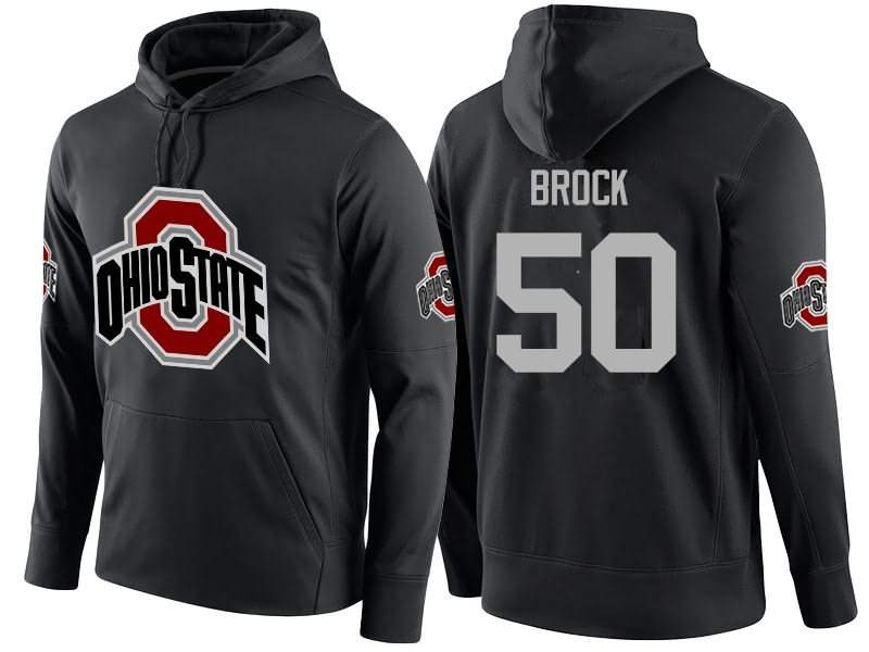 Men's Nike Ohio State Buckeyes Nathan Brock #50 College Name-Number Football Hoodie April ZHF10Q2I