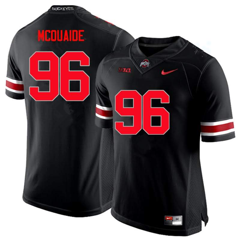 Men's Nike Ohio State Buckeyes Jake McQuaide #96 Black College Limited Football Jersey Holiday DQJ05Q5T