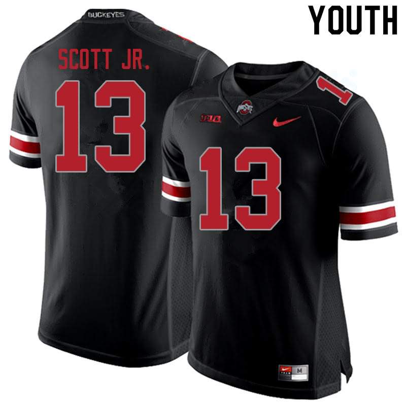 Youth Nike Ohio State Buckeyes Gee Scott Jr. #13 Blackout College Football Jersey Stock IAM74Q2M