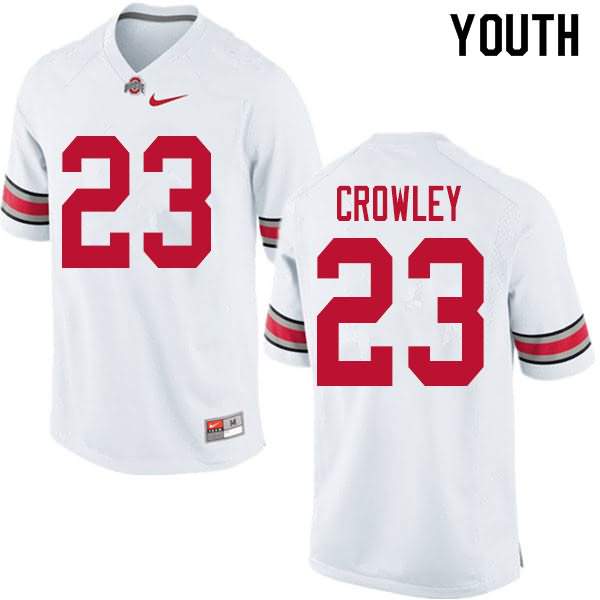 Youth Nike Ohio State Buckeyes Marcus Crowley #23 White College Football Jersey September AYO25Q0R