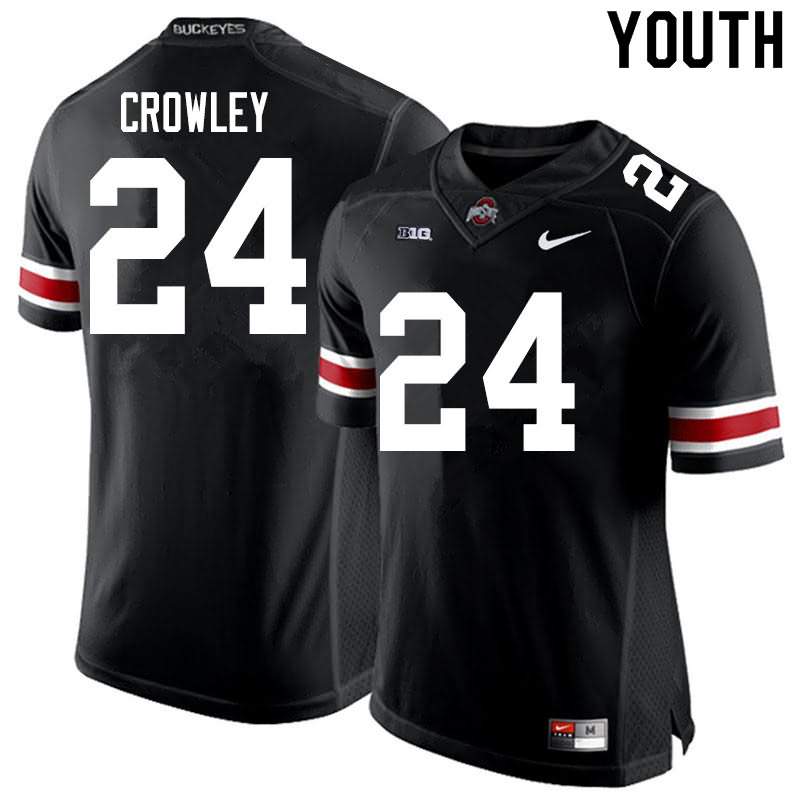 Youth Nike Ohio State Buckeyes Marcus Crowley #24 Black College Football Jersey Athletic SOK07Q8C