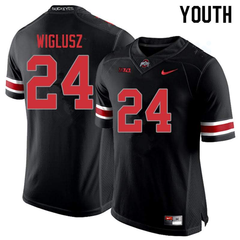 Youth Nike Ohio State Buckeyes Sam Wiglusz #24 Blackout College Football Jersey Stability BXQ17Q7R