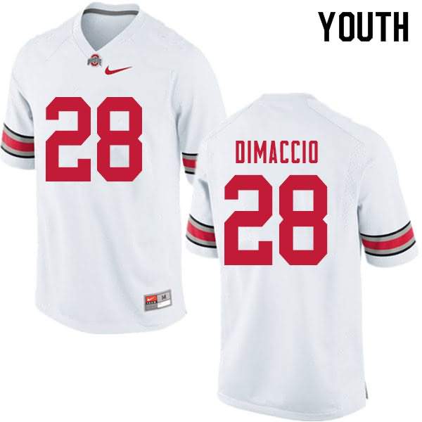 Youth Nike Ohio State Buckeyes Dominic DiMaccio #28 White College Football Jersey Trade NQO26Q2U