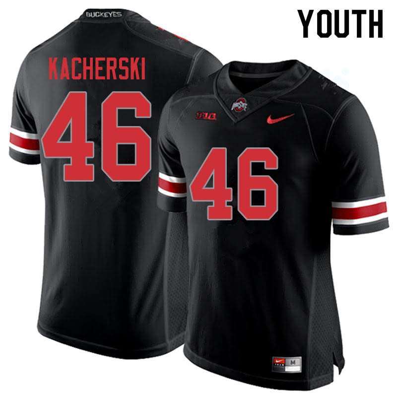 Youth Nike Ohio State Buckeyes Cade Kacherski #46 Blackout College Football Jersey New ZJI02Q0T