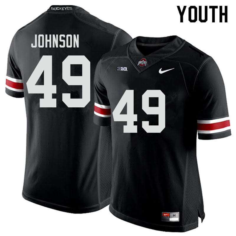 Youth Nike Ohio State Buckeyes Xavier Johnson #49 Black College Football Jersey New Release GBU36Q6G