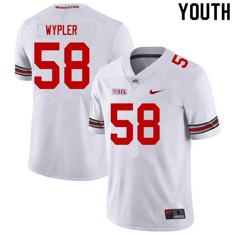 Youth Nike Ohio State Buckeyes Luke Wypler #58 White College Football Jersey July CJR71Q6U