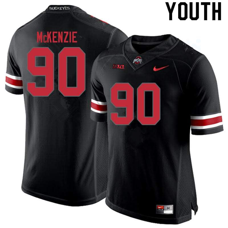Youth Nike Ohio State Buckeyes Jaden McKenzie #90 Blackout College Football Jersey Authentic RFG10Q1B