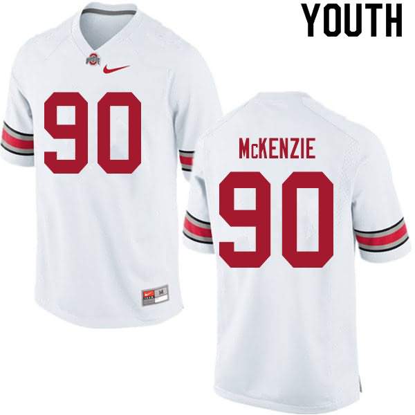 Youth Nike Ohio State Buckeyes Jaden McKenzie #90 White College Football Jersey Winter UQA18Q7W