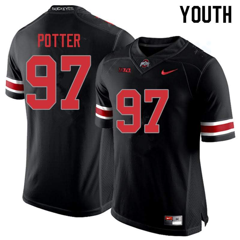 Youth Nike Ohio State Buckeyes Noah Potter #97 Blackout College Football Jersey New Style YGA80Q1E