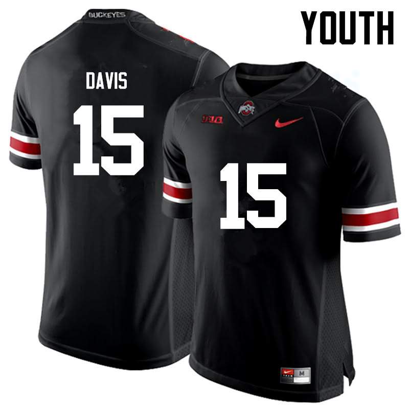 Youth Nike Ohio State Buckeyes Wayne Davis #15 Black College Football Jersey Fashion DBS65Q2R