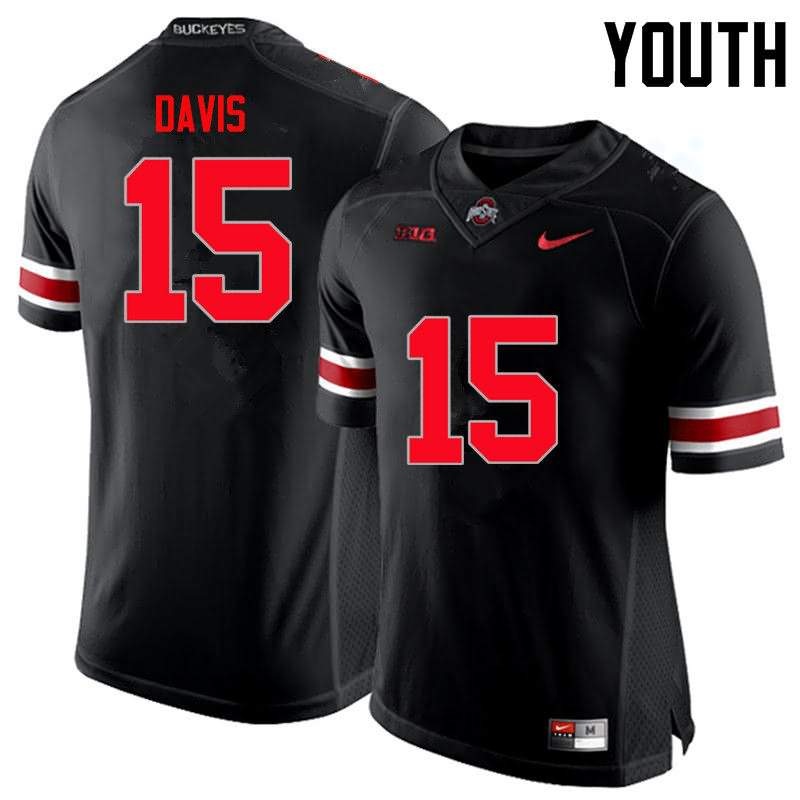 Youth Nike Ohio State Buckeyes Wayne Davis #15 Black College Limited Football Jersey Authentic KBQ84Q3R