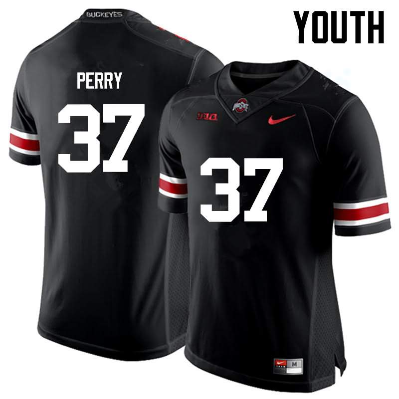 Youth Nike Ohio State Buckeyes Joshua Perry #37 Black College Football Jersey Version LZO88Q3V