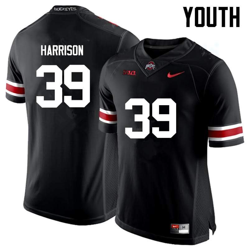 Youth Nike Ohio State Buckeyes Malik Harrison #39 Black College Football Jersey March HHA37Q0A