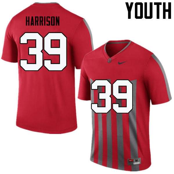 Youth Nike Ohio State Buckeyes Malik Harrison #39 Throwback College Football Jersey Holiday WUS65Q6I